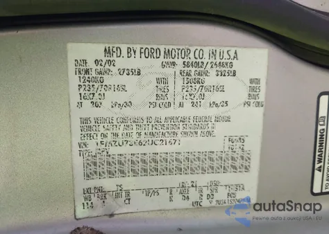 2002 Ford Explorer Xlt из США, поврежденный, VIN 1FMZU73E62UC21671